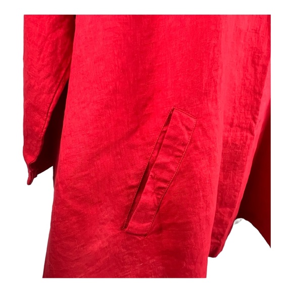 New FLAX Back Up Linen Tunic Shirt 3G 3X Cherry Red - Picture 2 of 9